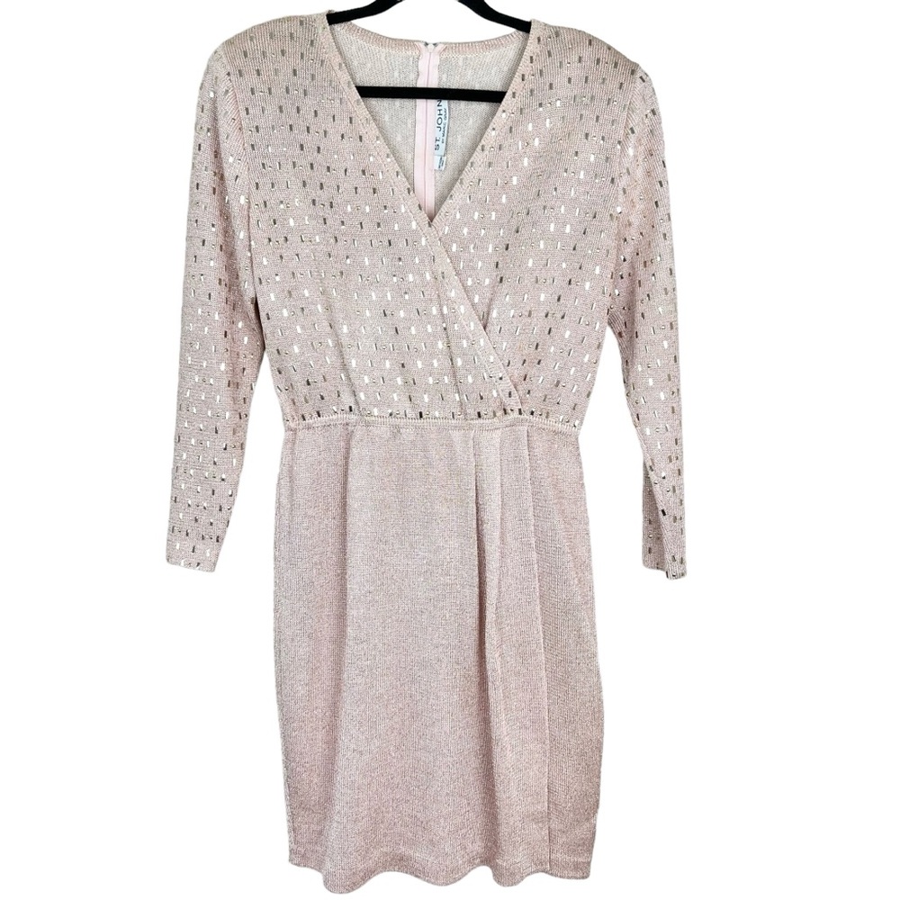 St. John Pink Metallic Dress